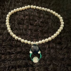 Stretchy Faux Pearls and Handmade Charm